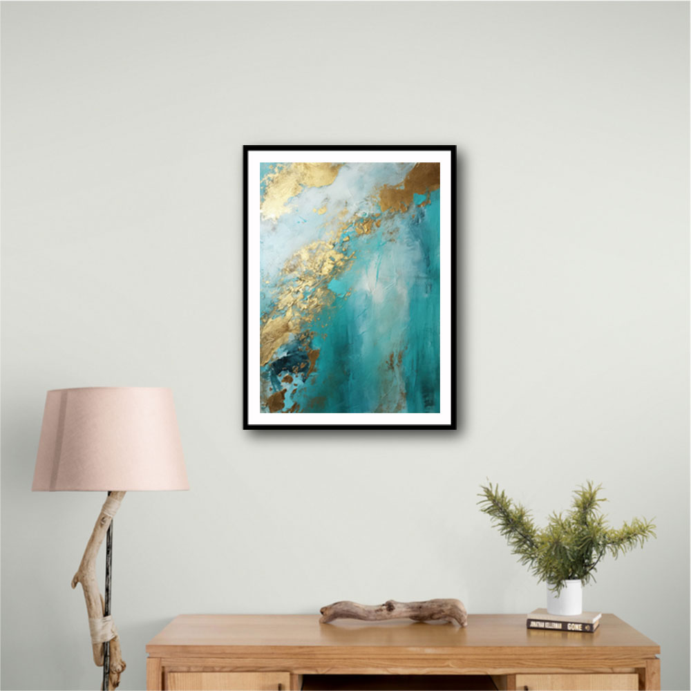 Turquoise & Gold 17 Abstract Wall Art