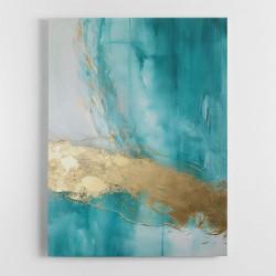 Turquoise & Gold 18 Abstract Wall Art