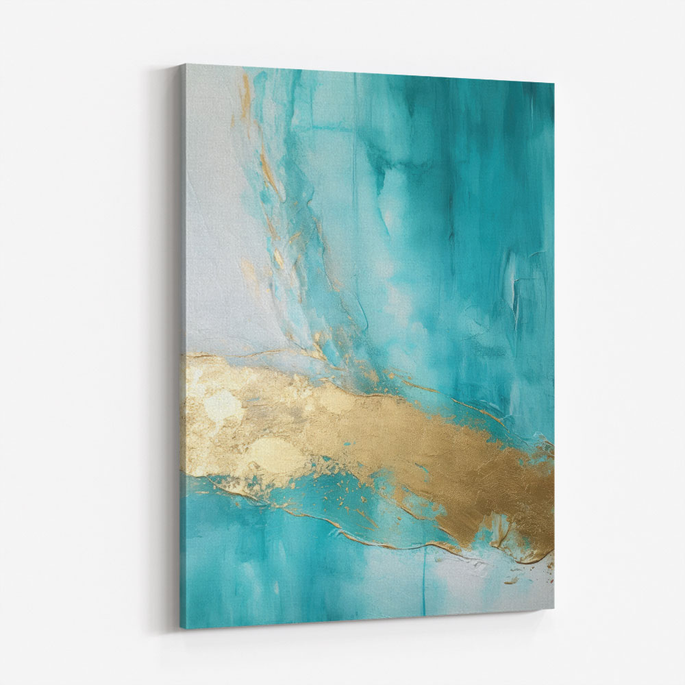 Turquoise & Gold 18 Abstract Wall Art
