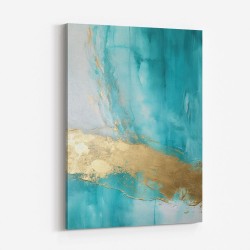 Turquoise & Gold 18 Abstract Wall Art