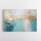 Gold Stroke on Turquoise Abstract 23 Wall Art