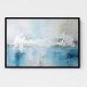 Silver Stroke on Blue Abstract 3 Wall Art