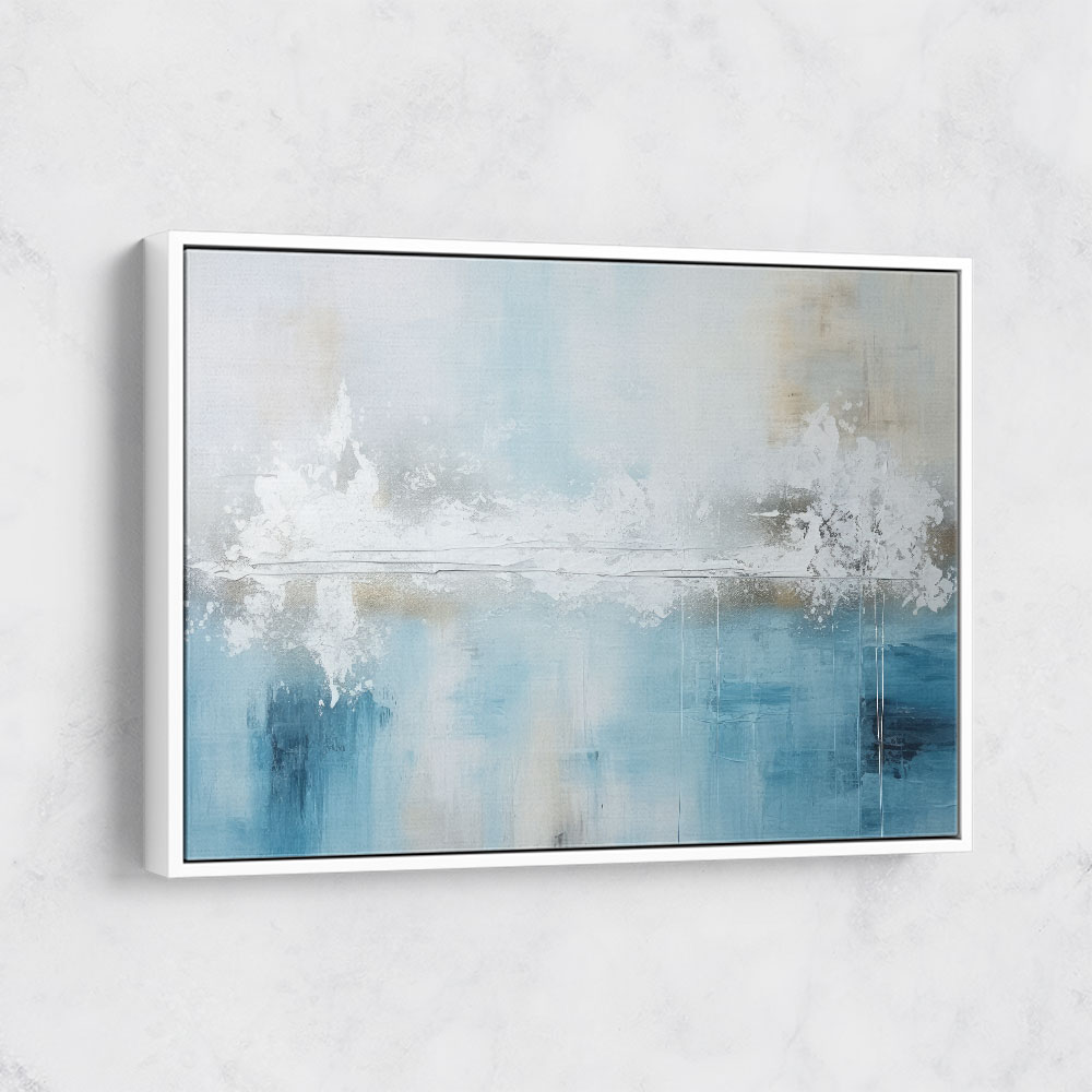 Silver Stroke on Blue Abstract 3 Wall Art