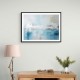 Silver Stroke on Blue Abstract 3 Wall Art