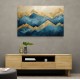 Mountains in Blue & Gold Abstract 1 Wall Art