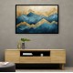 Mountains in Blue & Gold Abstract 1 Wall Art