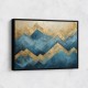 Mountains in Blue & Gold Abstract 1 Wall Art