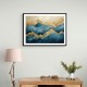 Mountains in Blue & Gold Abstract 1 Wall Art