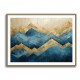 Mountains in Blue & Gold Abstract 1 Wall Art