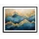 Mountains in Blue & Gold Abstract 1 Wall Art