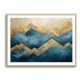 Mountains in Blue & Gold Abstract 1 Wall Art