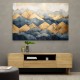 Gold & Blue Peaks Abstract Wall Art