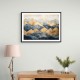 Gold & Blue Peaks Abstract Wall Art