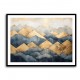 Gold & Blue Peaks Abstract Wall Art