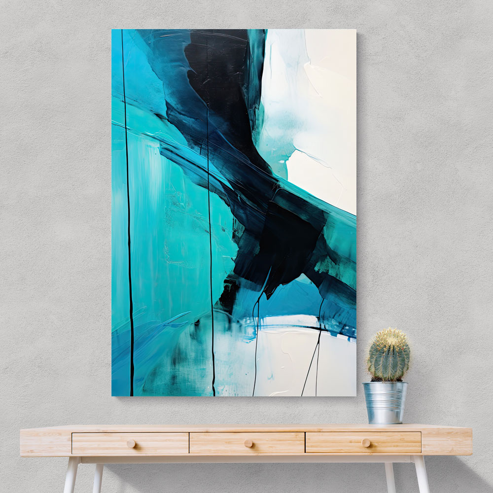 Teal Stoke Abstract Wall Art