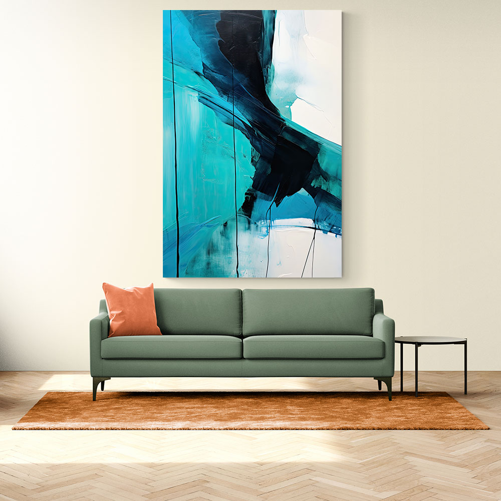 Teal Stoke Abstract Wall Art