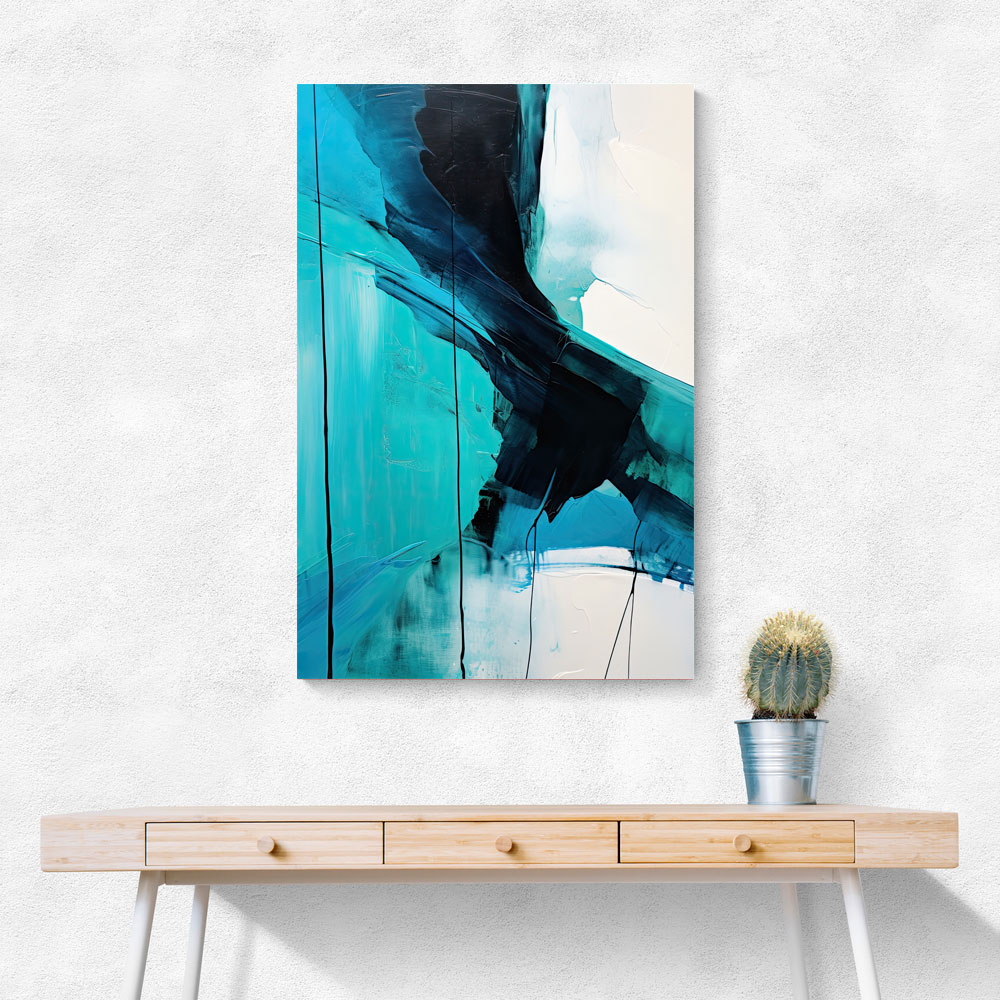 Teal Stoke Abstract Wall Art