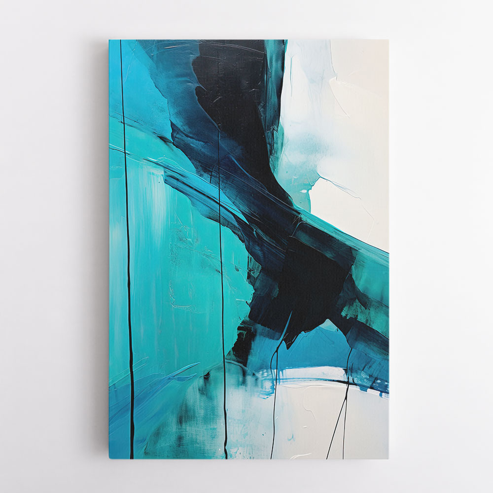 Teal Stoke Abstract Wall Art