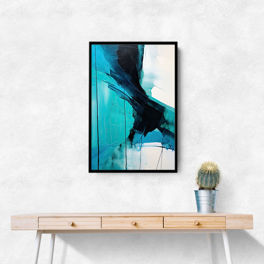 Teal Stoke Abstract Wall Art