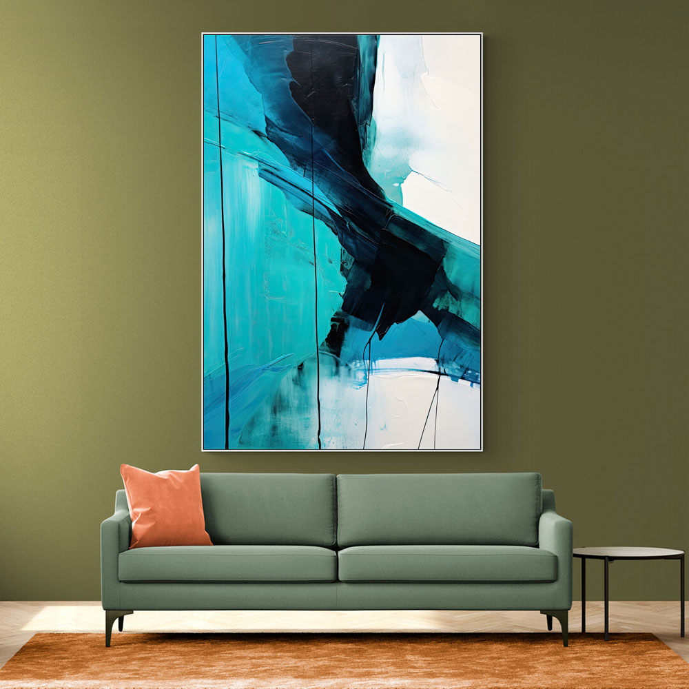 Teal Stoke Abstract Wall Art