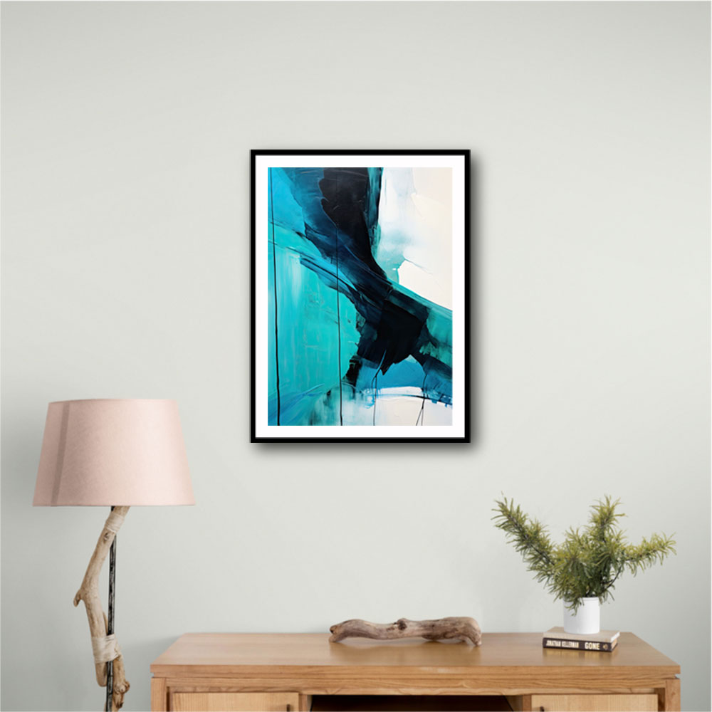 Teal Stoke Abstract Wall Art