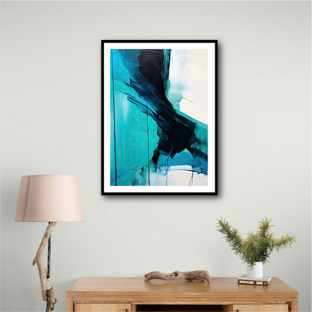 Teal Stoke Abstract Wall Art