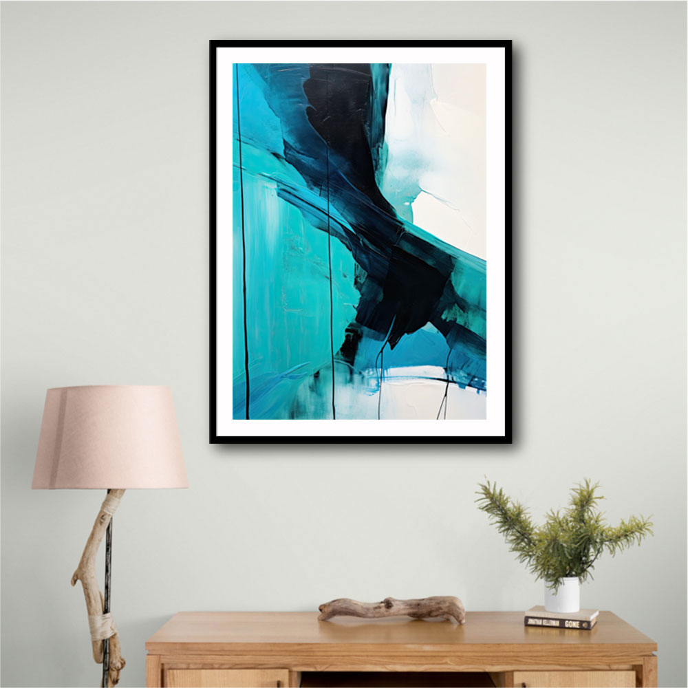 Teal Stoke Abstract Wall Art