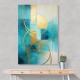 Teal & Gold Circles 1 Abstract Wall Art