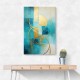 Teal & Gold Circles 1 Abstract Wall Art