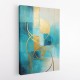 Teal & Gold Circles 1 Abstract Wall Art