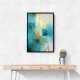 Teal & Gold Circles 1 Abstract Wall Art