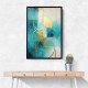 Teal & Gold Circles 1 Abstract Wall Art