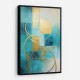 Teal & Gold Circles 1 Abstract Wall Art