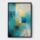 Teal & Gold Circles 1 Abstract Wall Art