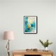 Teal & Gold Circles 1 Abstract Wall Art