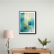 Teal & Gold Circles 1 Abstract Wall Art