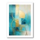 Teal & Gold Circles 1 Abstract Wall Art