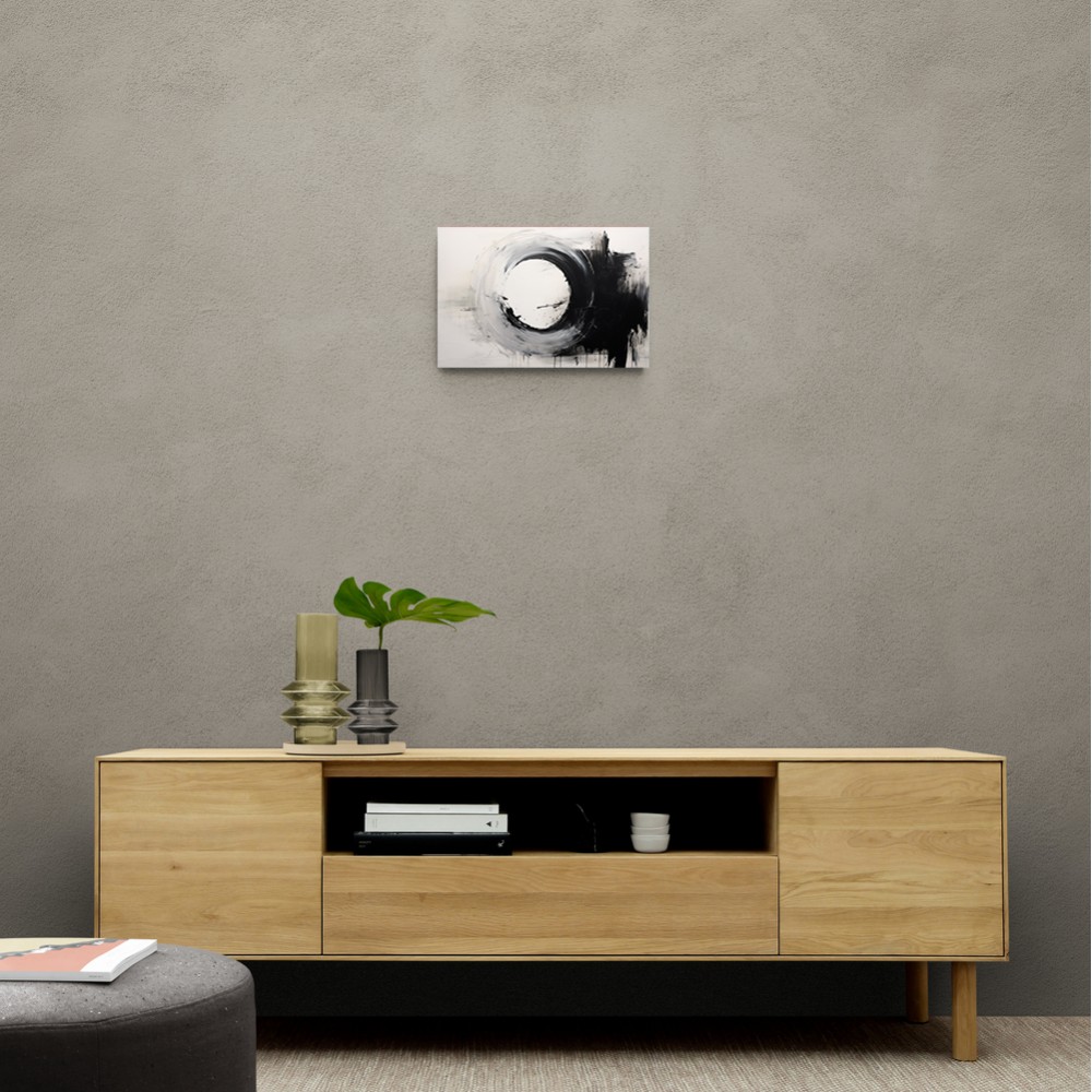 Black Circle Abstract Wall Art