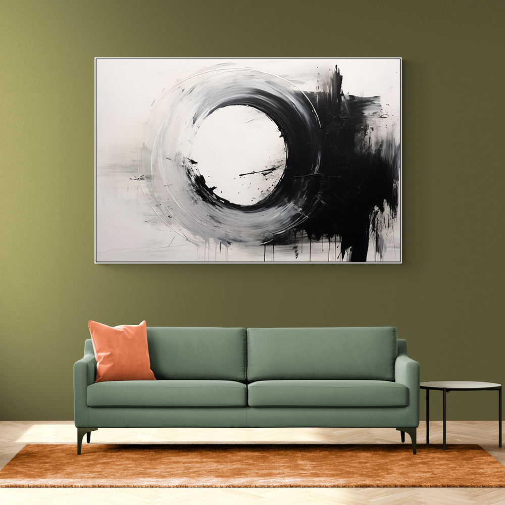 Black Circle Abstract Wall Art