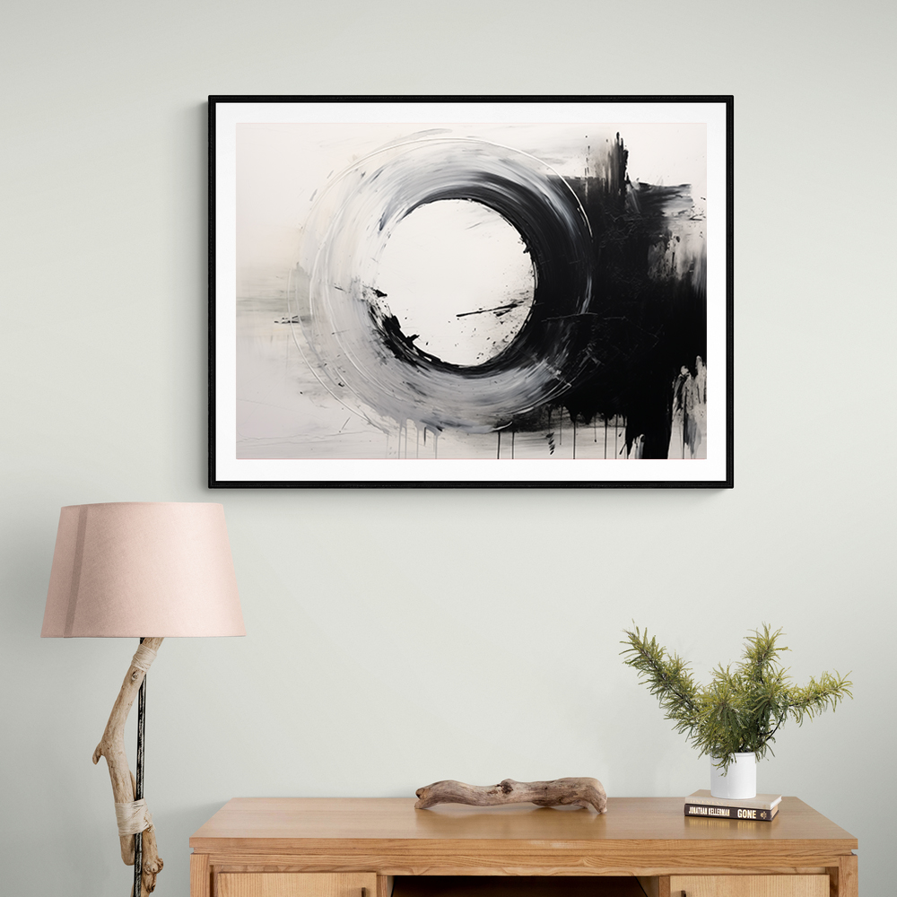 Black Circle Abstract Wall Art