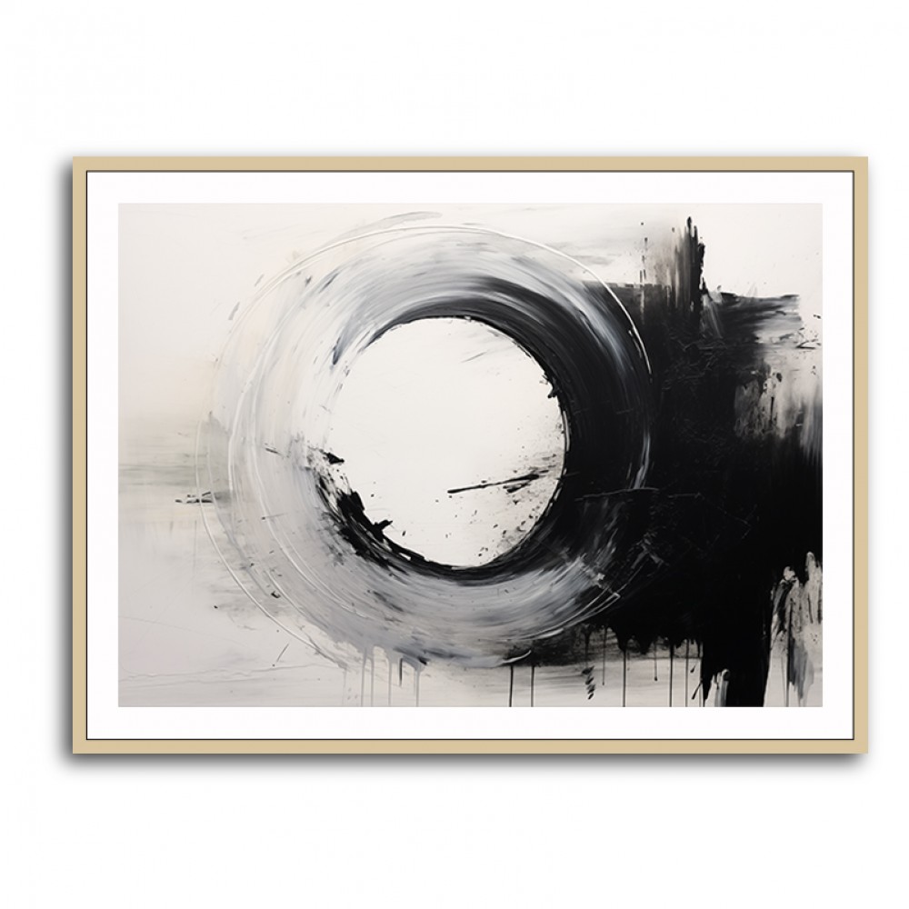 Black Circle Abstract Wall Art