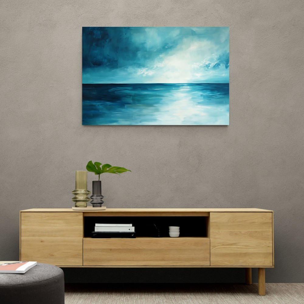 Abstract Blue Seascape Wall Art