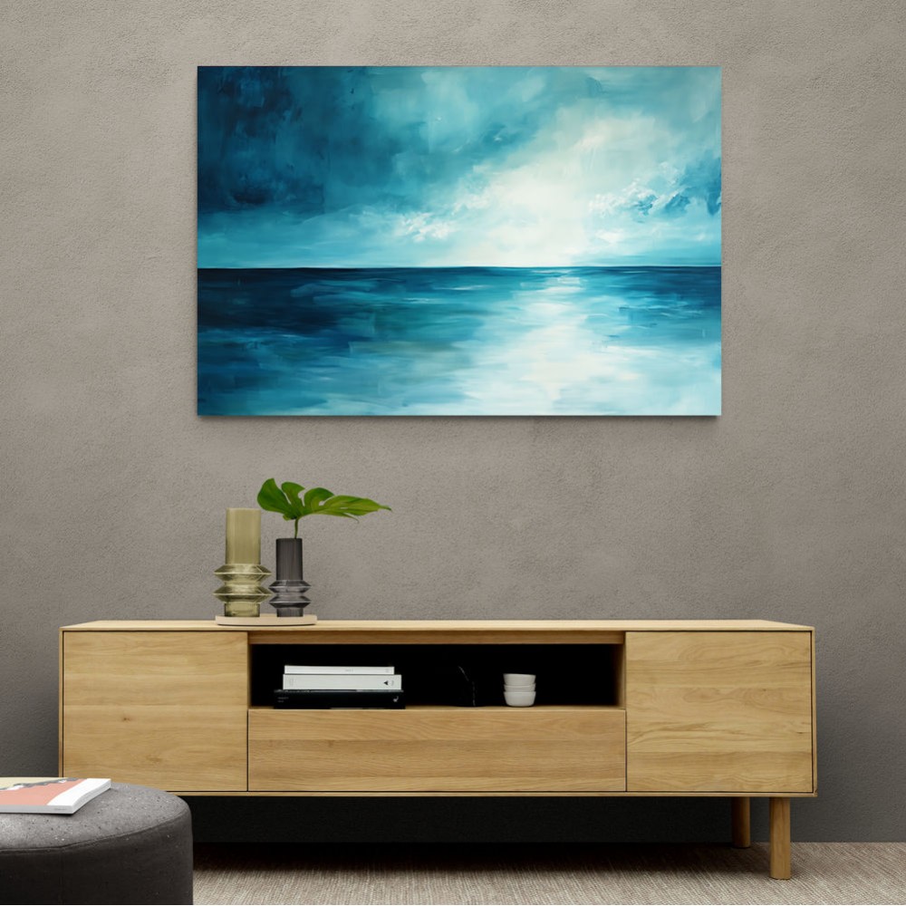 Abstract Blue Seascape Wall Art