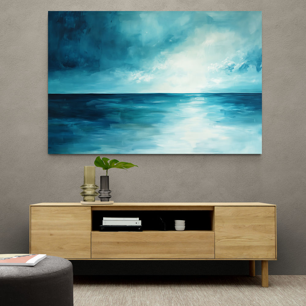 Abstract Blue Seascape Wall Art