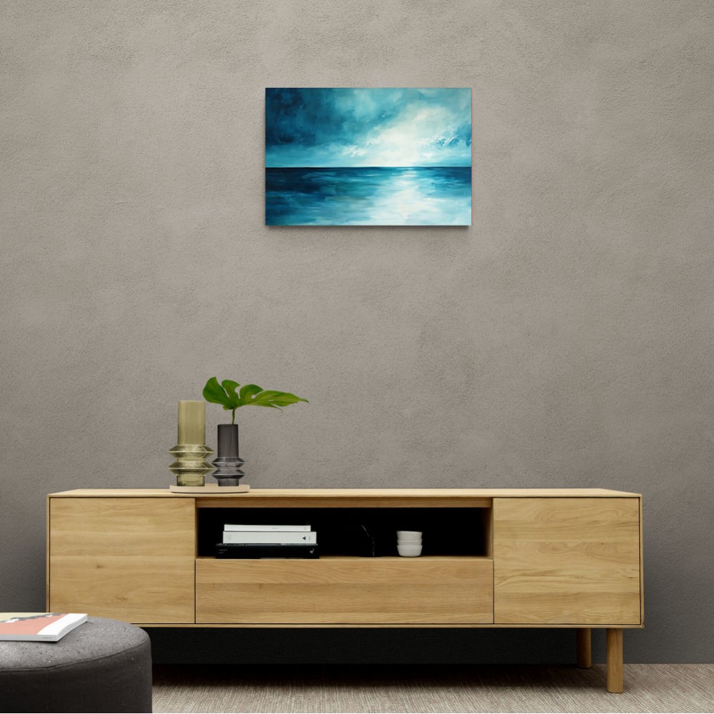 Abstract Blue Seascape Wall Art