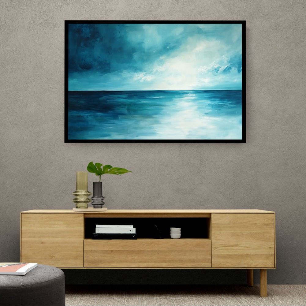 Abstract Blue Seascape Wall Art