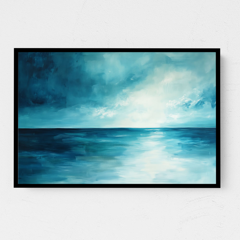 Abstract Blue Seascape Wall Art