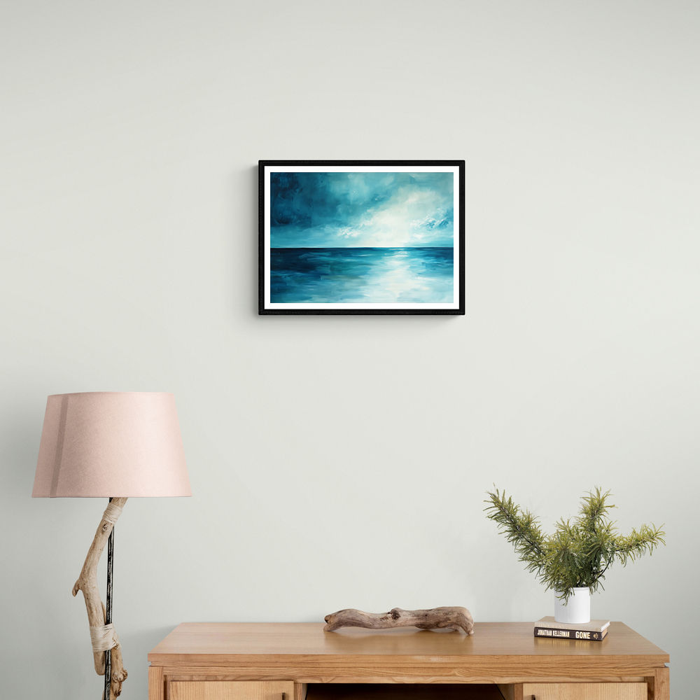 Abstract Blue Seascape Wall Art