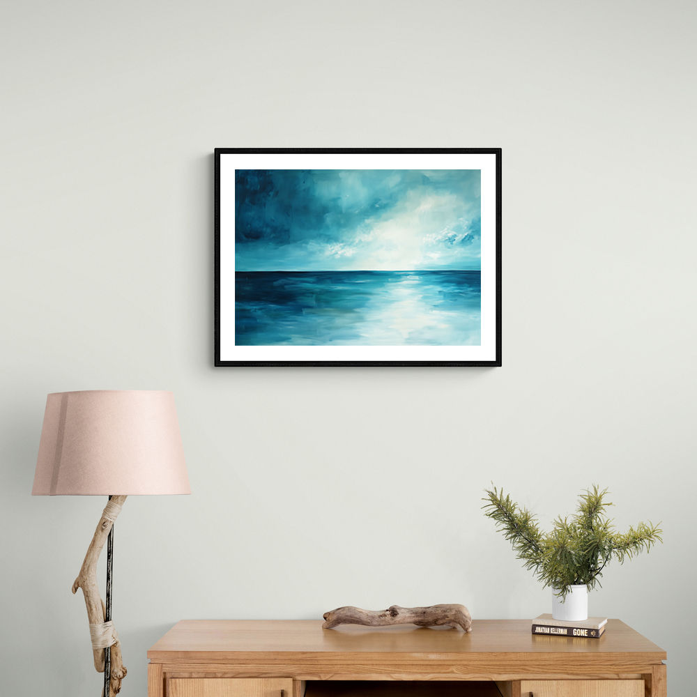 Abstract Blue Seascape Wall Art