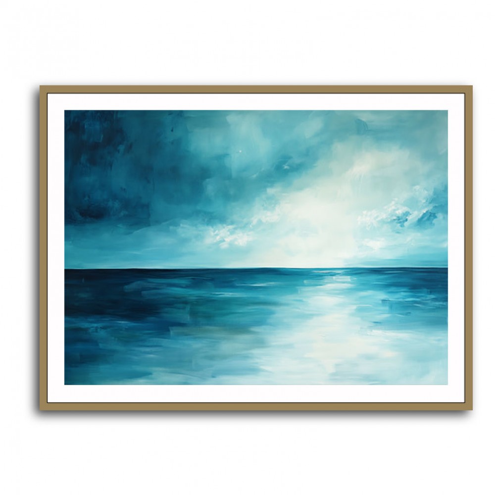 Abstract Blue Seascape Wall Art